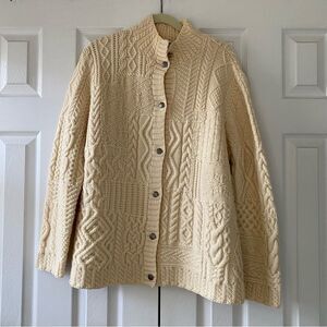 Exclusive Hand Knit Lauren Ralph Lauren Wool Cardigan Sweater Sz XL